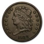 1833 Half Cent XF