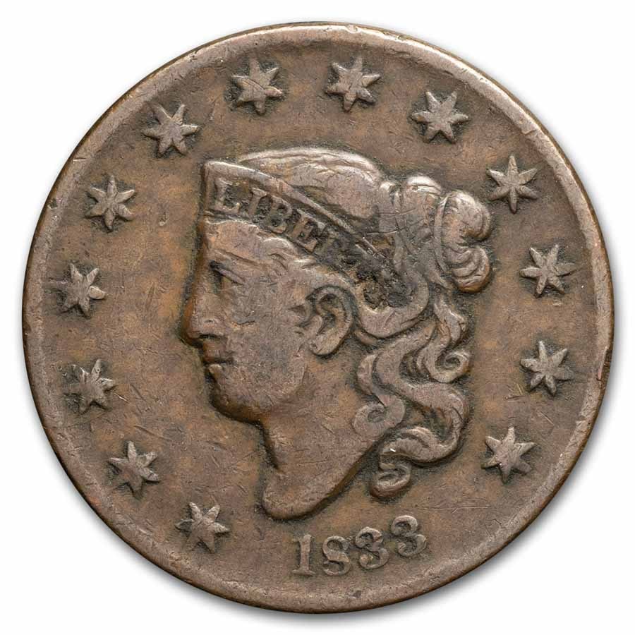 1833 Large Cent VF