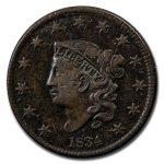 1834 Large Cent Sm 8, Large Stars & Medium Letters VF