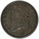 1835 Half Cent XF Details