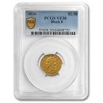 1836 $2.50 Gold Classic Head Block 8 VF-30 PCGS