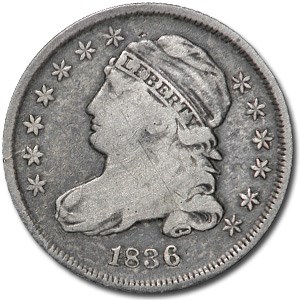 1836 Capped Bust Dime VF