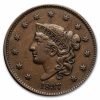 1837 Large Cent Plain Cord, Medium Letters XF