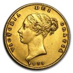 1838-1885 Great Britain Gold 1/2 Sovereign Victoria Young Head XF
