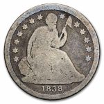 1838 Liberty Seated Dime Large Stars Good