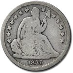 1838 Liberty Seated Dime Large Stars VG