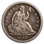 1838 Liberty Seated Half Dime No Drapery Fine