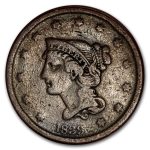 1839 Large Cent Silly Head Fine