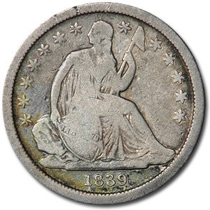 1839 Liberty Seated Dime VG