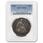 1841 Liberty Seated Dollar VF-30 PCGS