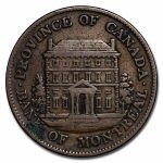 1842-1845 Canada Bank of Montreal Half Penny Bank Token Avg Circ