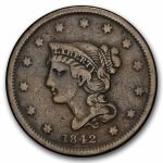 1842 Large Cent Sm Date Fine