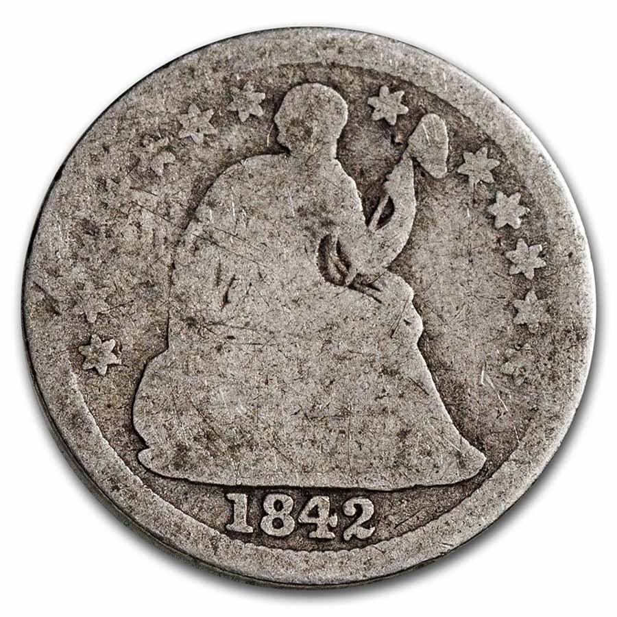1842-O Liberty Seated Dime AG