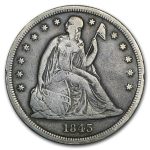 1843 Liberty Seated Dollar Fine