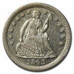 1843 Liberty Seated Half Dime AU