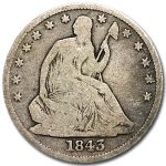 1843-O Liberty Seated Half Dollar VG