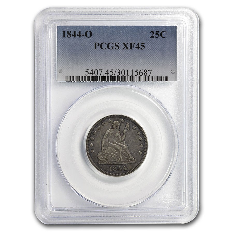 1844-O Liberty Seated Quarter XF-45 PCGS