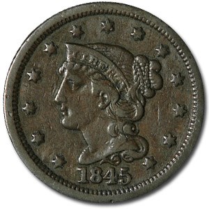 1845 Large Cent VF