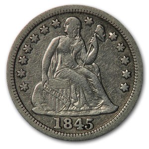 1845 Liberty Seated Dime VG