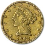 1846 $5 Liberty Gold Half Eagle XF (Large Date)