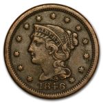 1846 Large Cent Medium Date VF