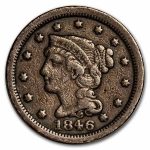 1846 Large Cent Sm Date VG