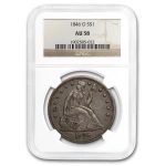 1846-O Liberty Seated Dollar AU-58 NGC