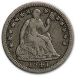 1847 Liberty Seated Half Dime VF