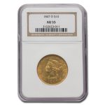 1847-O $10 Liberty Gold Eagle AU-55 NGC
