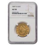 1847-O $10 Liberty Gold Eagle AU-58 NGC