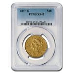 1847-O $10 Liberty Gold Eagle XF-45 PCGS