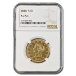 1848 $10 Liberty Gold Eagle AU-55 NGC