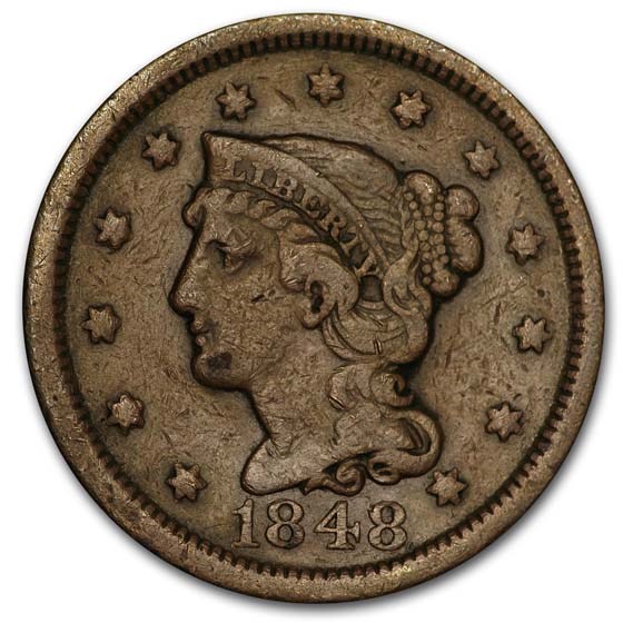 1848 Large Cent VF Details