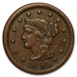 1848 Large Cent XF