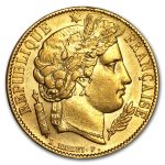1849-1851 France Gold 20 Francs Early Head Ceres BU