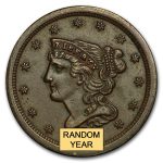 1849-1857 Braided Hair Half Cent AU