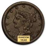 1849-1857 Braided Hair Half Cent VG-VF