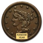 1849-1857 Braided Hair Half Cent XF