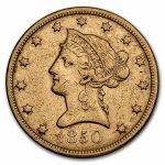 1850 $10 Liberty Gold Eagle Large Date XF