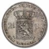 1850-1874 Netherlands Silver 2 1/2 Gulden Willem III Avg Circ