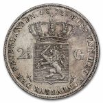 1850-1874 Netherlands Silver 2 1/2 Gulden Willem III Avg Circ