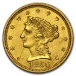 1850 $2.50 Liberty Gold Quarter Eagle AU