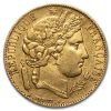 1850-A France Gold 20 Francs Early Head Ceres AU