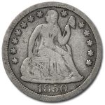 1850 Liberty Seated Dime VF