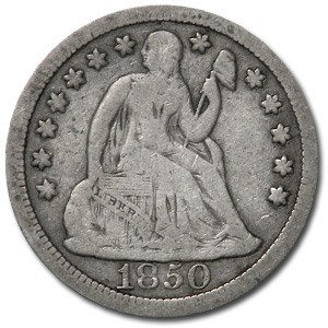 1850 Liberty Seated Dime VF