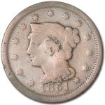 1851 Large Cent VG