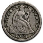 1851 Liberty Seated Dime VF