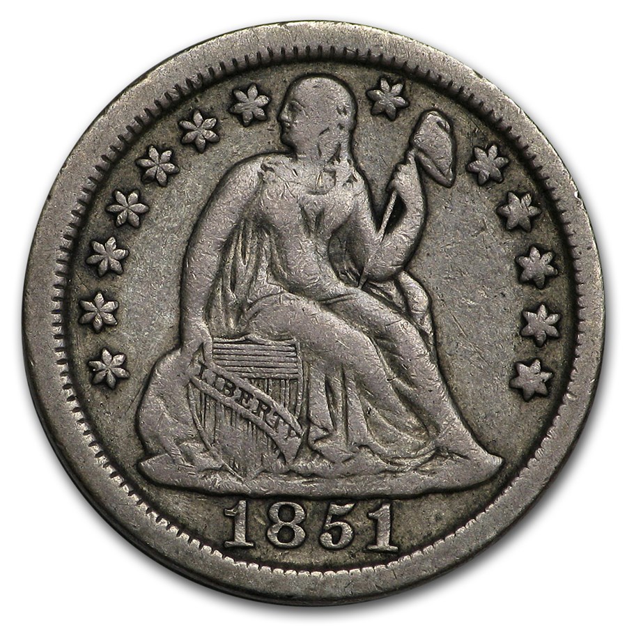 1851 Liberty Seated Dime VF