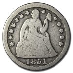1851 Liberty Seated Dime VG