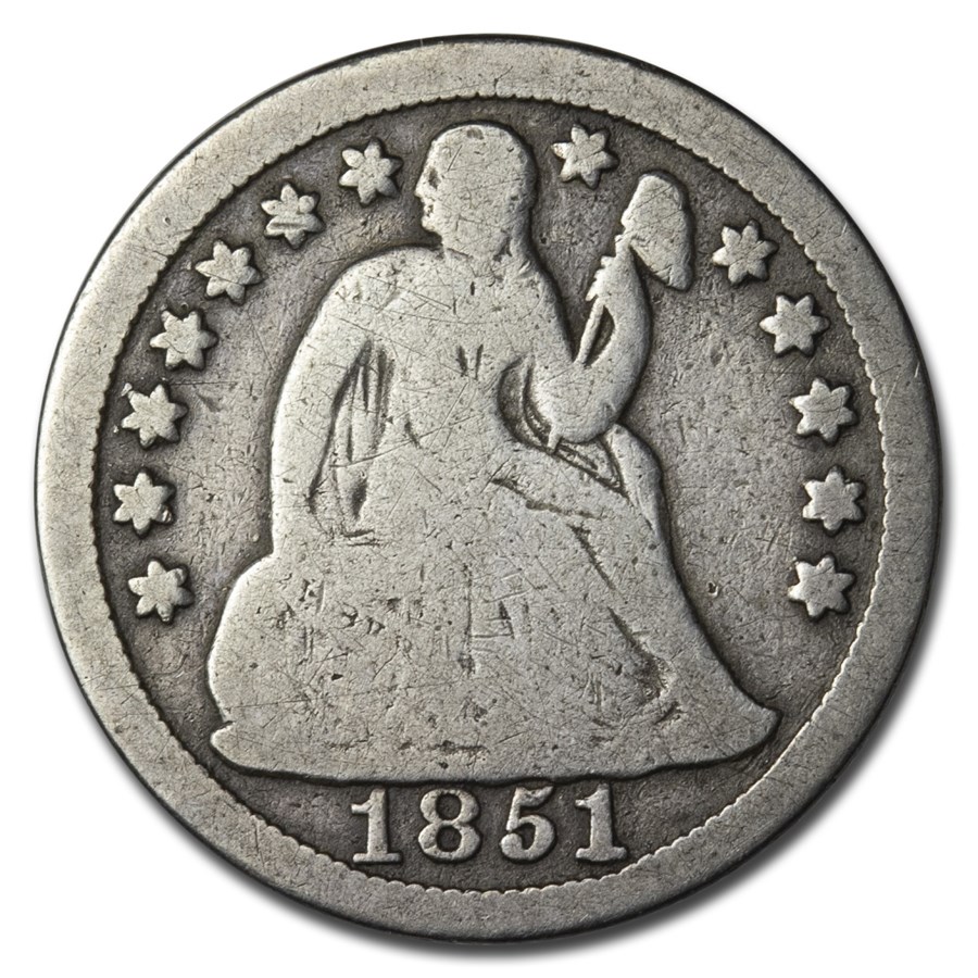 1851 Liberty Seated Dime VG